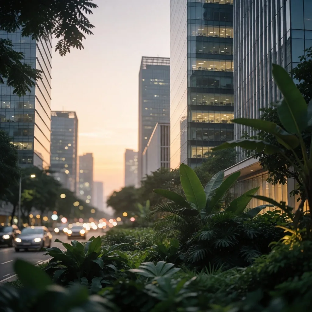 Jakarta Kuningan district at dusk