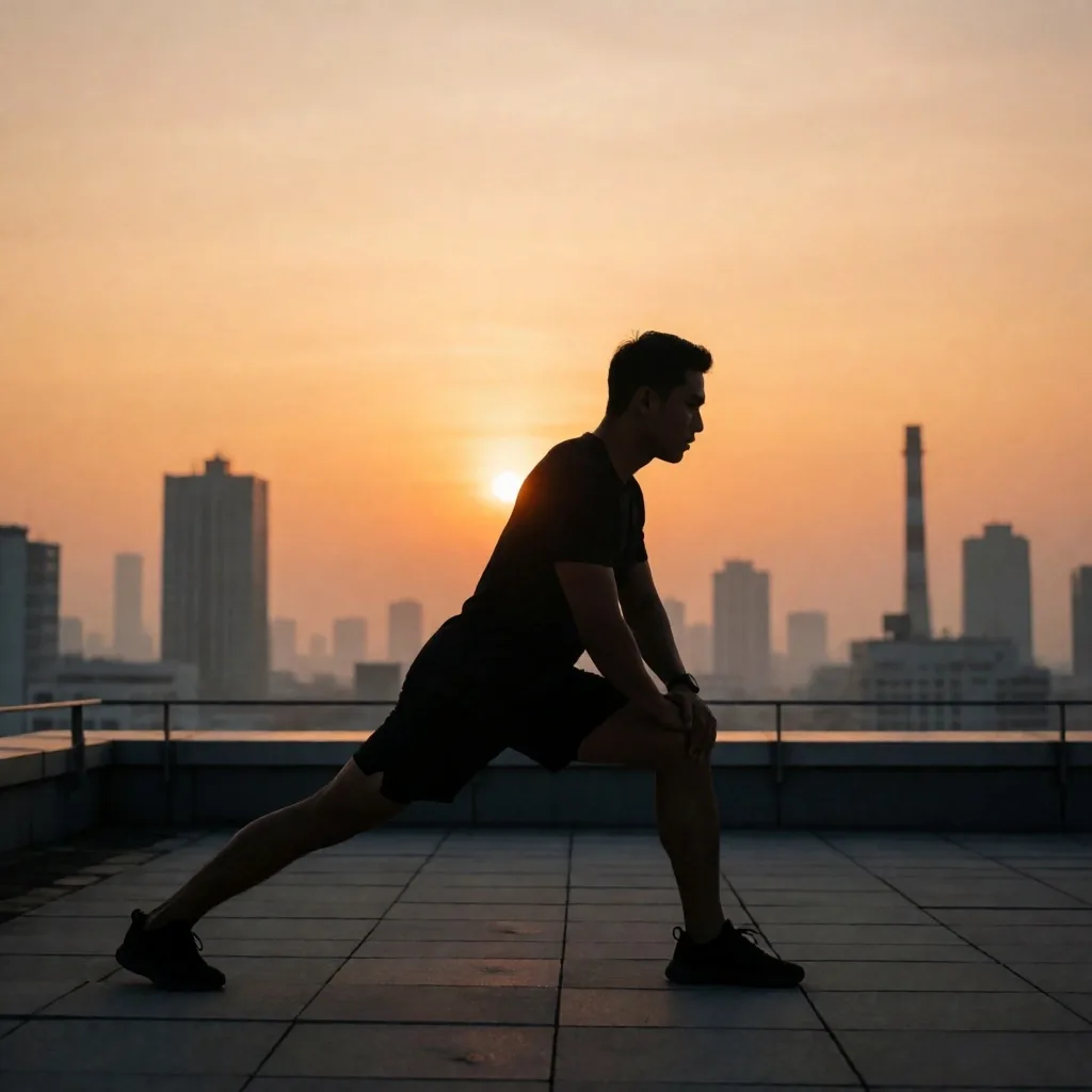 Morning exercise in Jakarta